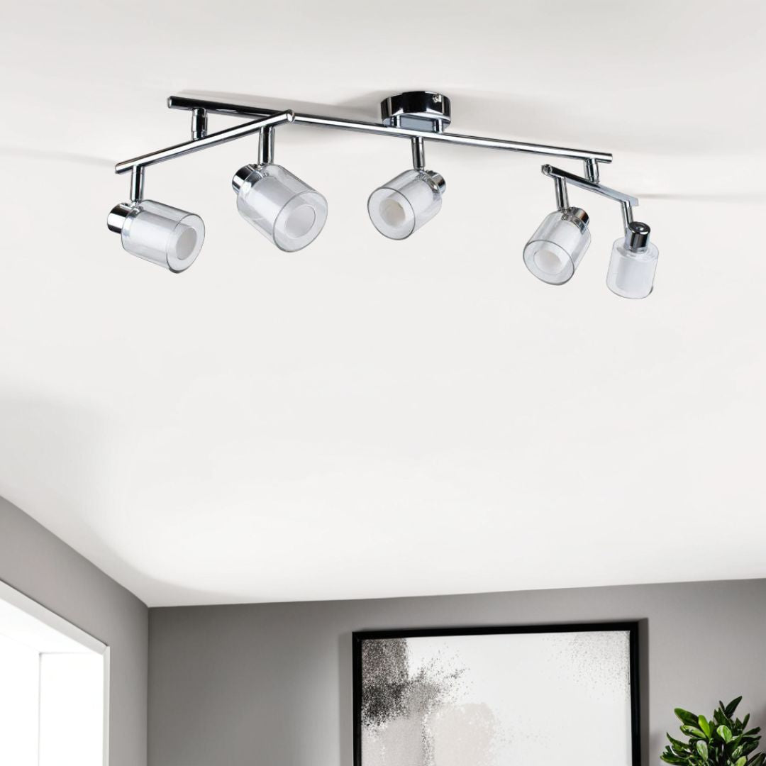 Freyza - Jacey 5 Light Chrome Ceiling Spotlight Bar