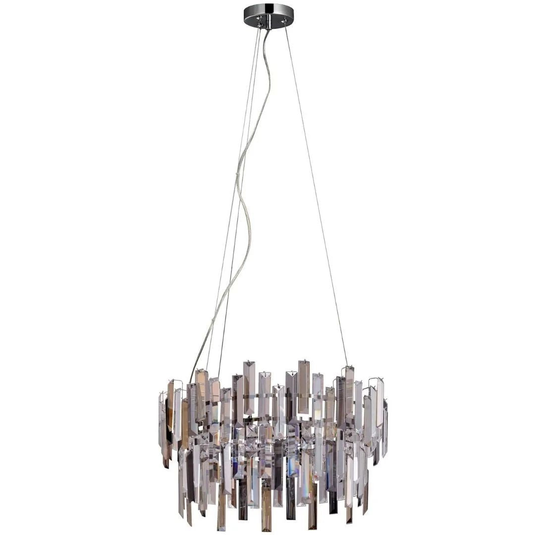 Freyza – Onega 3-flammige verchromte und champagnerfarbene Glas-Pendelleuchte 马会
