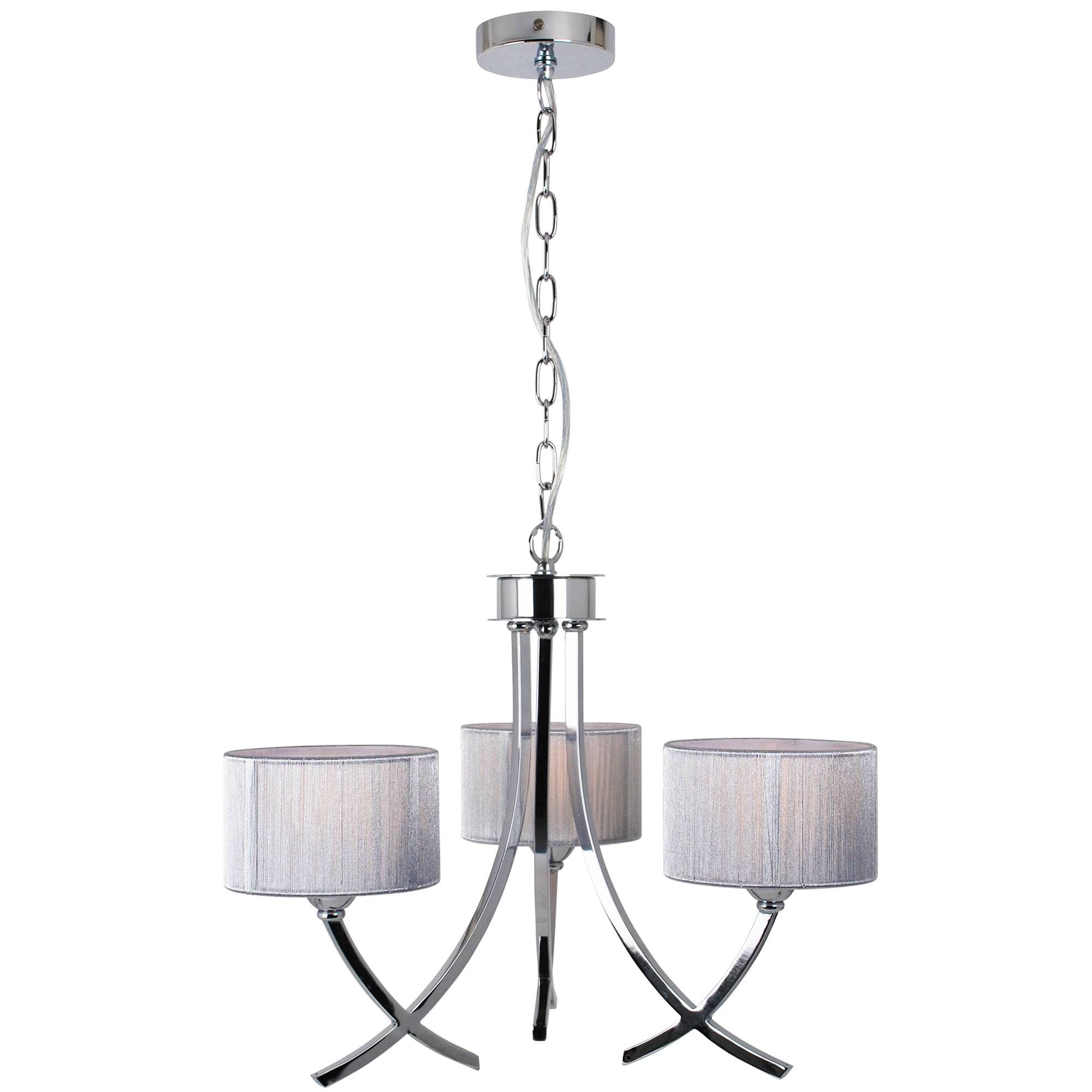 Lunaris | Elegant Polished Chrome 3-Light Ceiling Chandelier 2