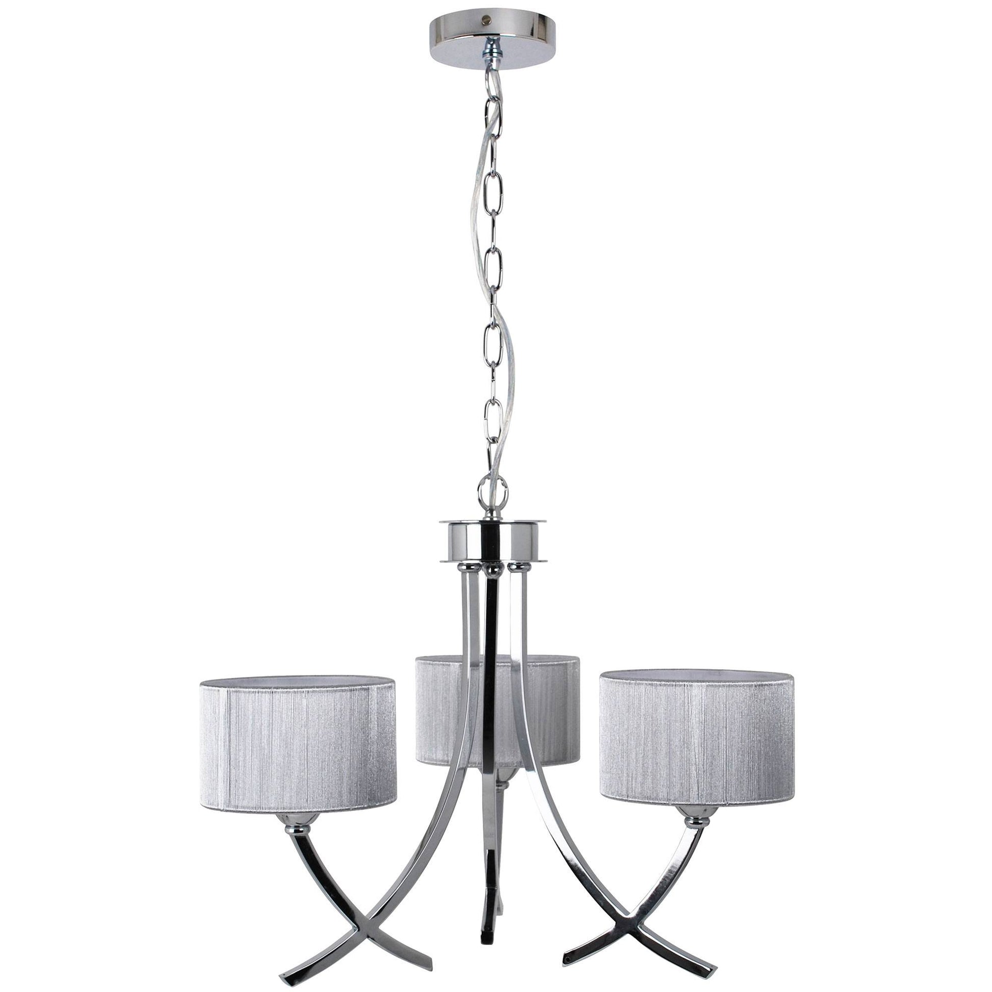Lunaris | Elegant Polished Chrome 3-Light Ceiling Chandelier 3