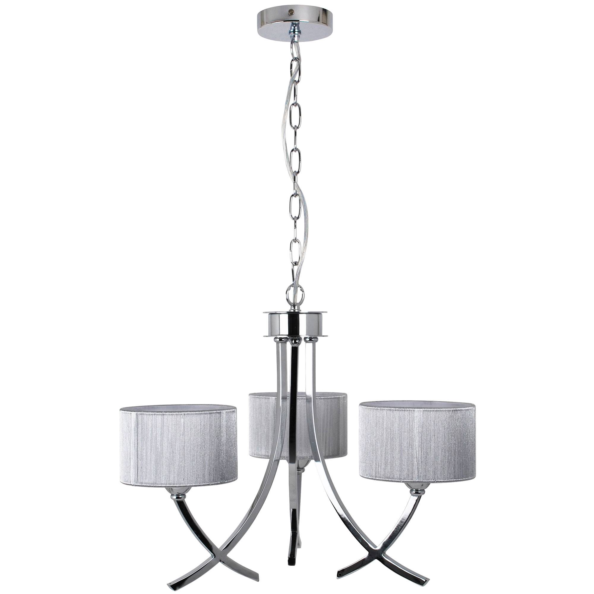 Lunaris | Elegant Polished Chrome 3-Light Ceiling Chandelier 3