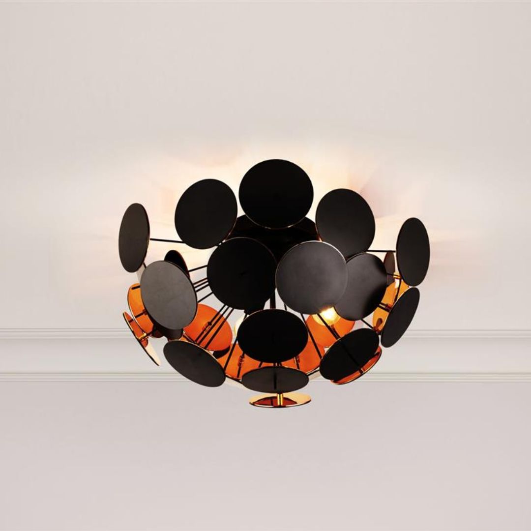 Freyza - Copperhead Black and Copper Semi Flush Sputnik