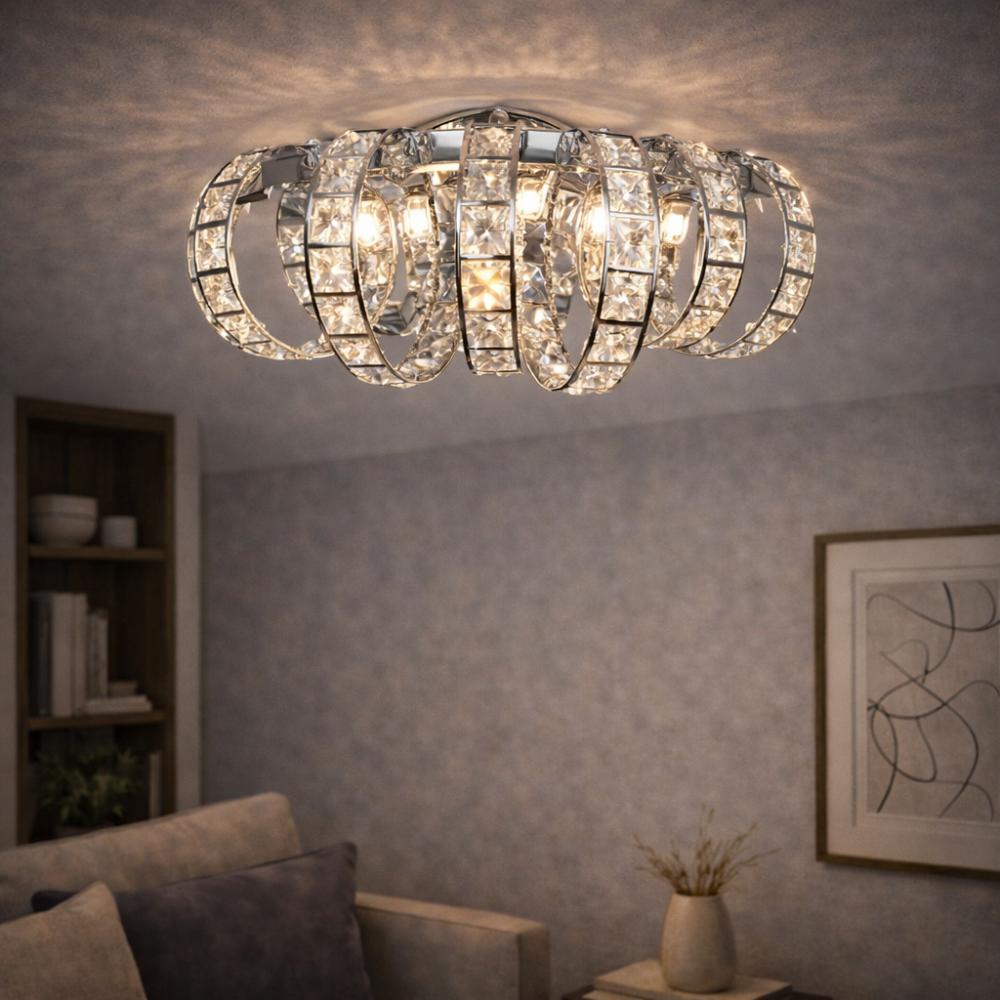 Luminara | Elegant Polished Chrome Crystal LED Wall Light 1