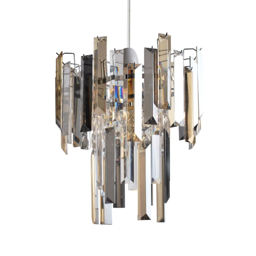 PrismaGlow | Elegant Champagne Smoked Glass Pendant Light Shade 2