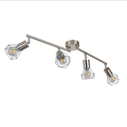 Freyza – 4-Light Split Bar Ceiling Light | Adjustable Indoor Ceiling Fixture with Satin Nickel Finish
