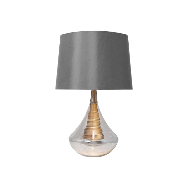 Freyza – Satin Nickel Table Lamp | 60 cm Satin Nickel Base with White Fabric Shade and E27 Bulb Fitting
