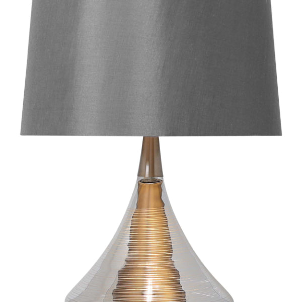 Freyza – Satin Nickel Table Lamp | 60 cm Satin Nickel Base with White Fabric Shade and E27 Bulb Fitting