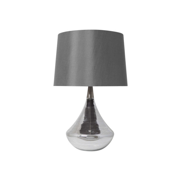 Freyza – Satin Nickel Table Lamp | 60 cm Satin Nickel Base with White Fabric Shade and E27 Bulb Fitting