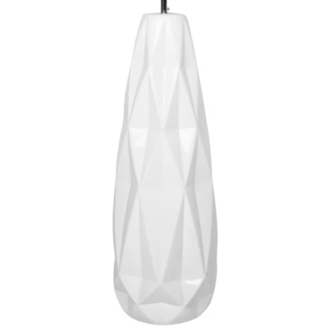 Freyza - White Ceramic Floor Lamp | Modern Geometric Base with Crisp White Finish | Contemporary Standing Light for Living Room & Bedroom