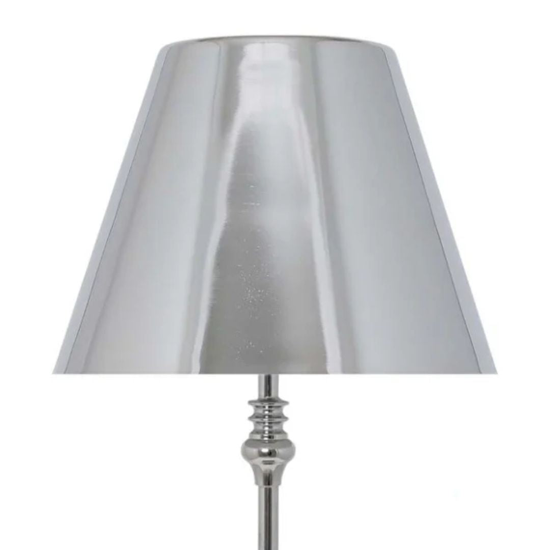 Freyza -  Polish Chrome Rechargeable Table Lamp | Sleek Minimalist LED Design with 3-Way Dimmer | Portable Cordless Lighting for Home & Office