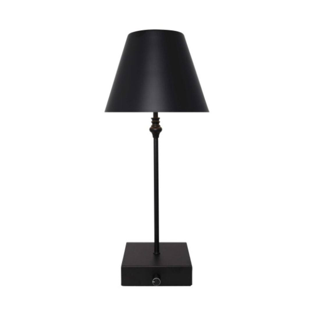 Freyza - Lustre Black Rechargeable Table Lamp | Sleek Minimalist LED Design with 3-Way Dimmer | Portable Cordless Lighting for Home & Office