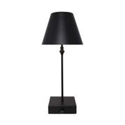 Freyza - Lustre Black Rechargeable Table Lamp | Sleek Minimalist LED Design with 3-Way Dimmer | Portable Cordless Lighting for Home & Office