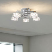 Freyza - Dilan 5-Light Polished Chrome LED Semi-Flush Ceiling Light