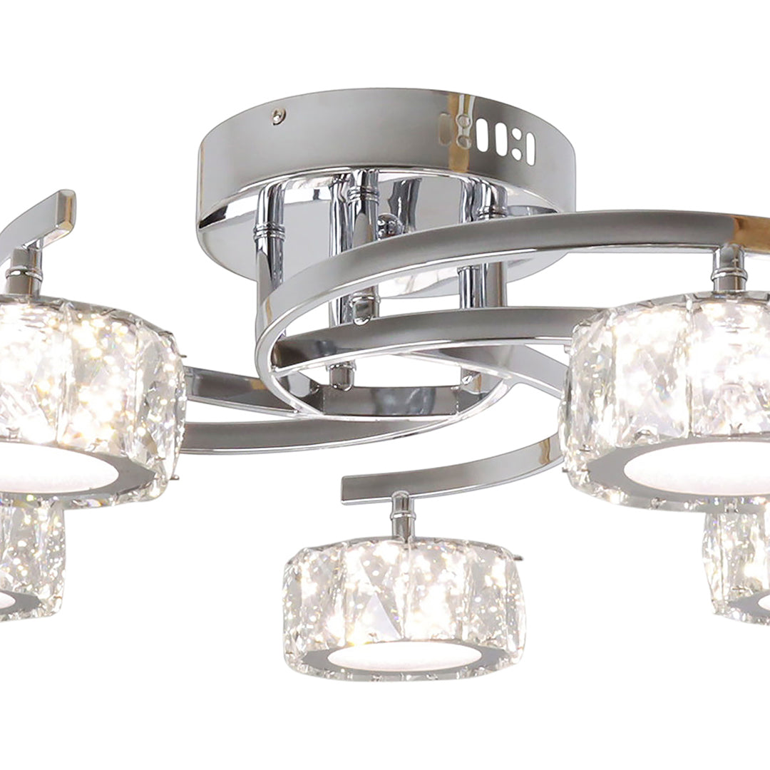 Freyza - Dilan 5-Light Polished Chrome LED Semi-Flush Ceiling Light