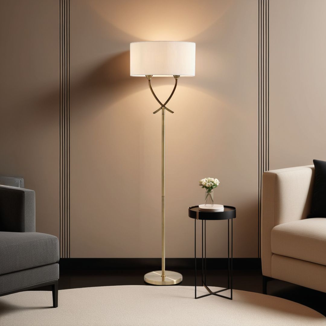 Freyza - Justina Antique Brass Floor Lamp