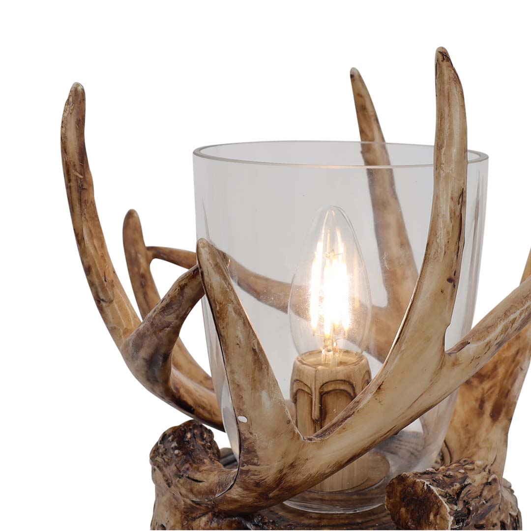 Freyza - Rustic Table Lamp | Elegant Chrome Base with Clear Prism Jewelled Shade | Modern Integrated LED Ambient Light for Living Room & Bedroom