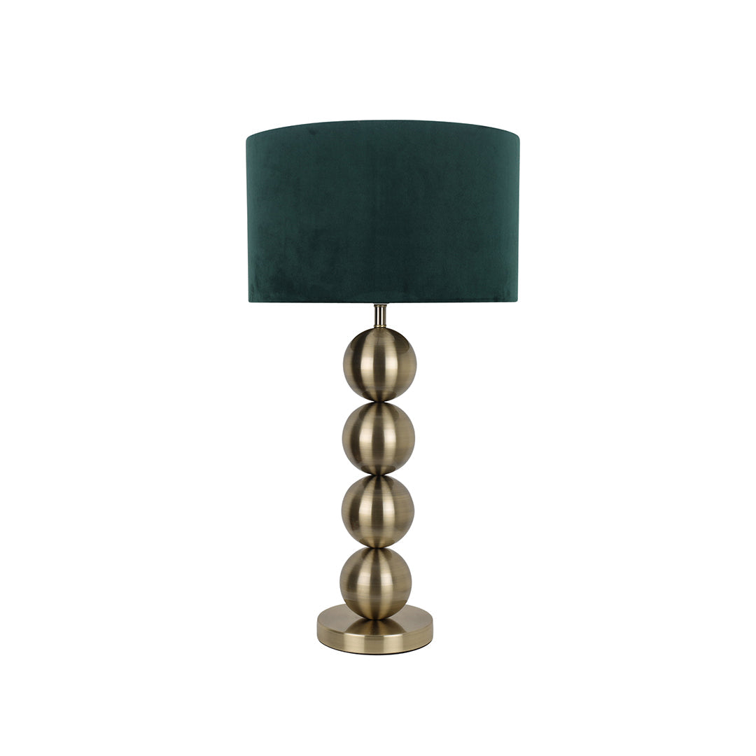AilaBrass | Elegant Antique Brass Table Lamp with Velour Shade 3