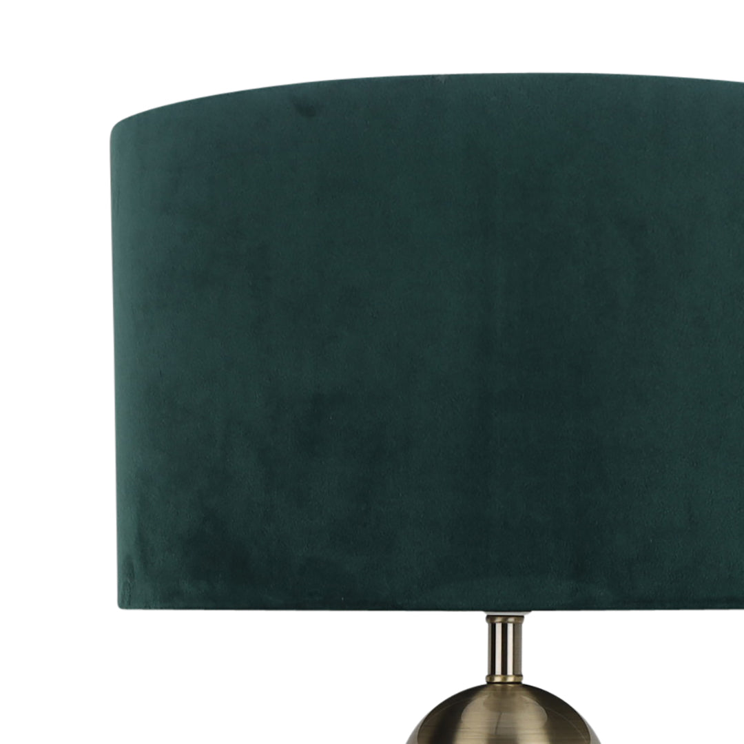 AilaBrass | Elegant Antique Brass Table Lamp with Velour Shade 4