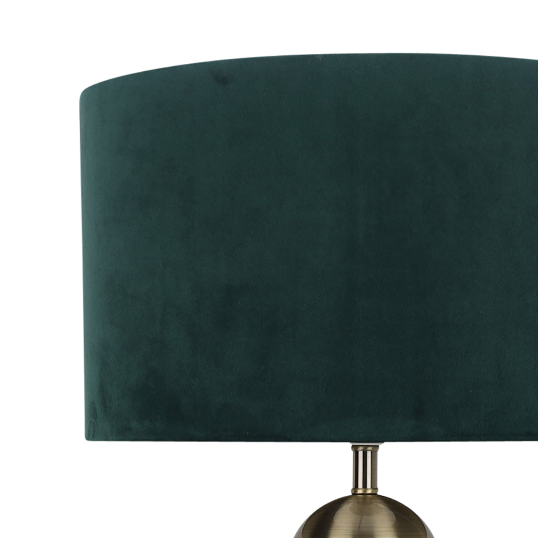 AilaBrass | Elegant Antique Brass Table Lamp with Velour Shade 5