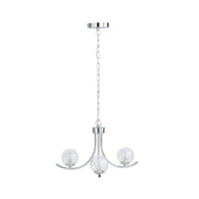 Freyza – 3-Light Polished Chrome Chandelier Ceiling Light with Double Glass Shades | Indoor Lighting Fixture