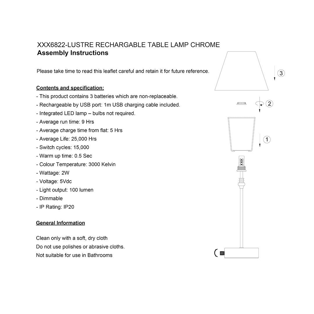 Freyza - Lustre Rechargeable Antique Brass Table Lamp | Sleek Minimalist LED Design with 3-Way Dimmer | Portable Cordless Lighting for Home & Office