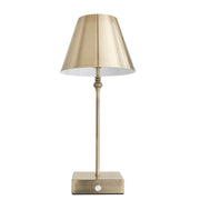 Freyza - Lustre Rechargeable Antique Brass Table Lamp | Sleek Minimalist LED Design with 3-Way Dimmer | Portable Cordless Lighting for Home & Office