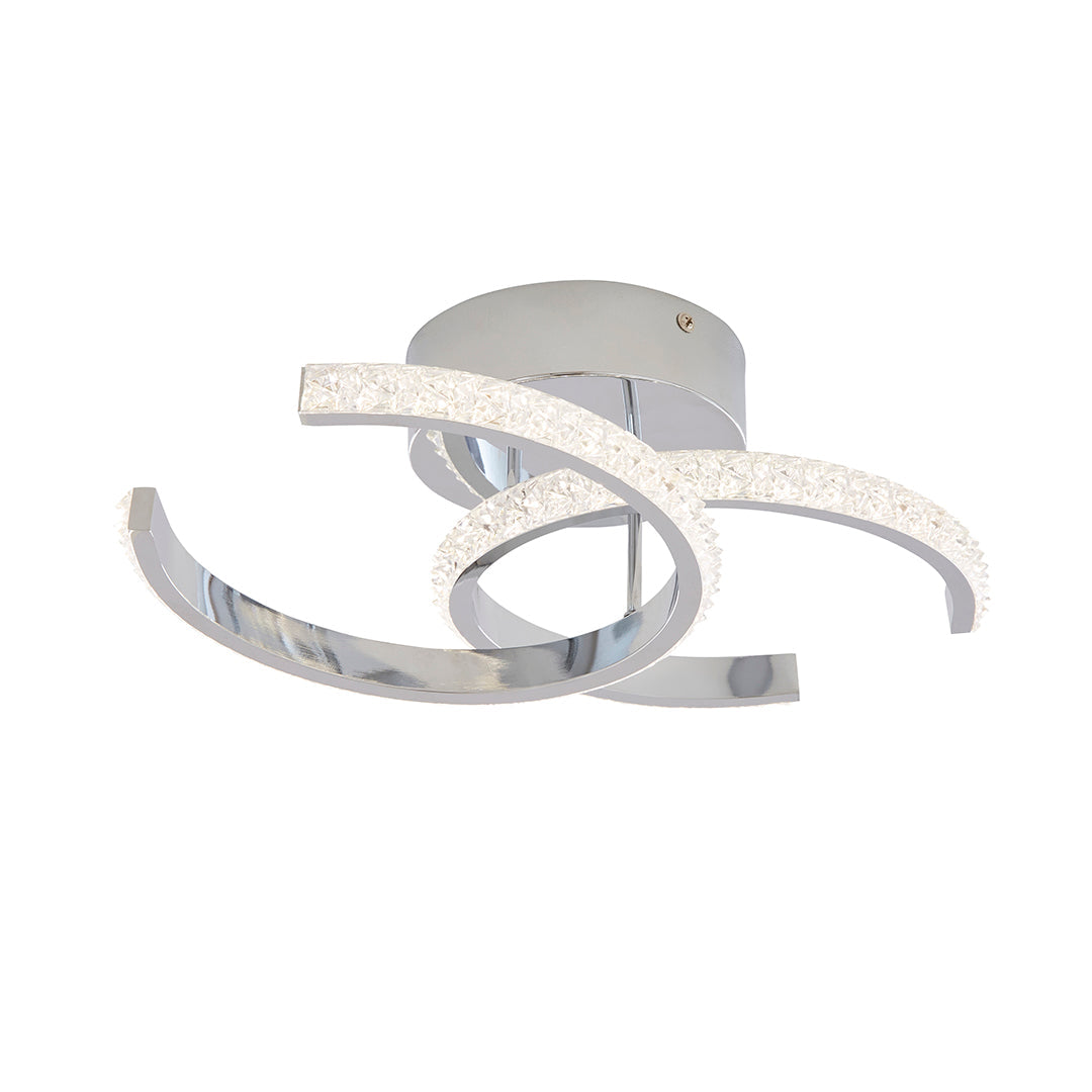 Freyza – Chrome LED Flush Ceiling Light | Integrated LED Indoor Ceiling Fixture with Warm White