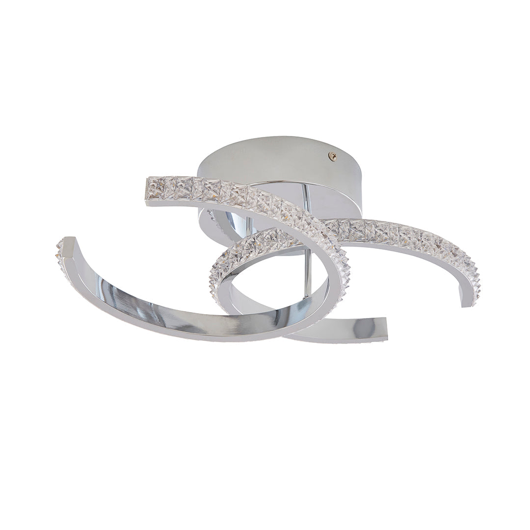 Freyza – Chrome LED Flush Ceiling Light | Integrated LED Indoor Ceiling Fixture with Warm White